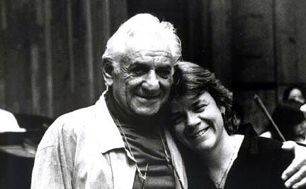 Marin Alsop with Leonard Bernstein. (Photo: Walter Scott)
