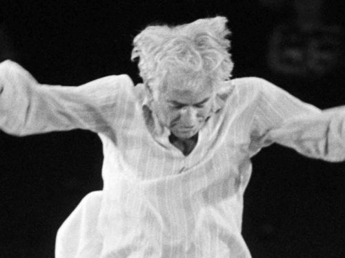 Leonard Bernstein in Israel. (Credit: Patrick Jarnoux/Paris Match/Getty Images)