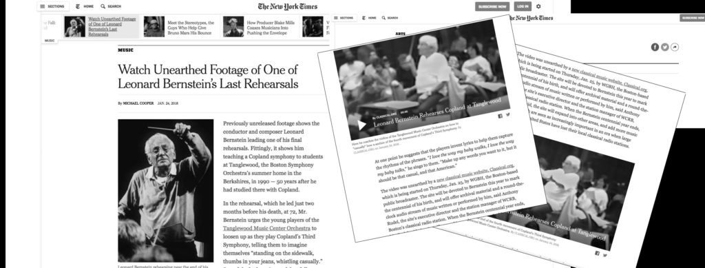 Michael Cooper of The New York Times describes the unearthed footage of Bernstein as "deeply moving" (01/25/2018).