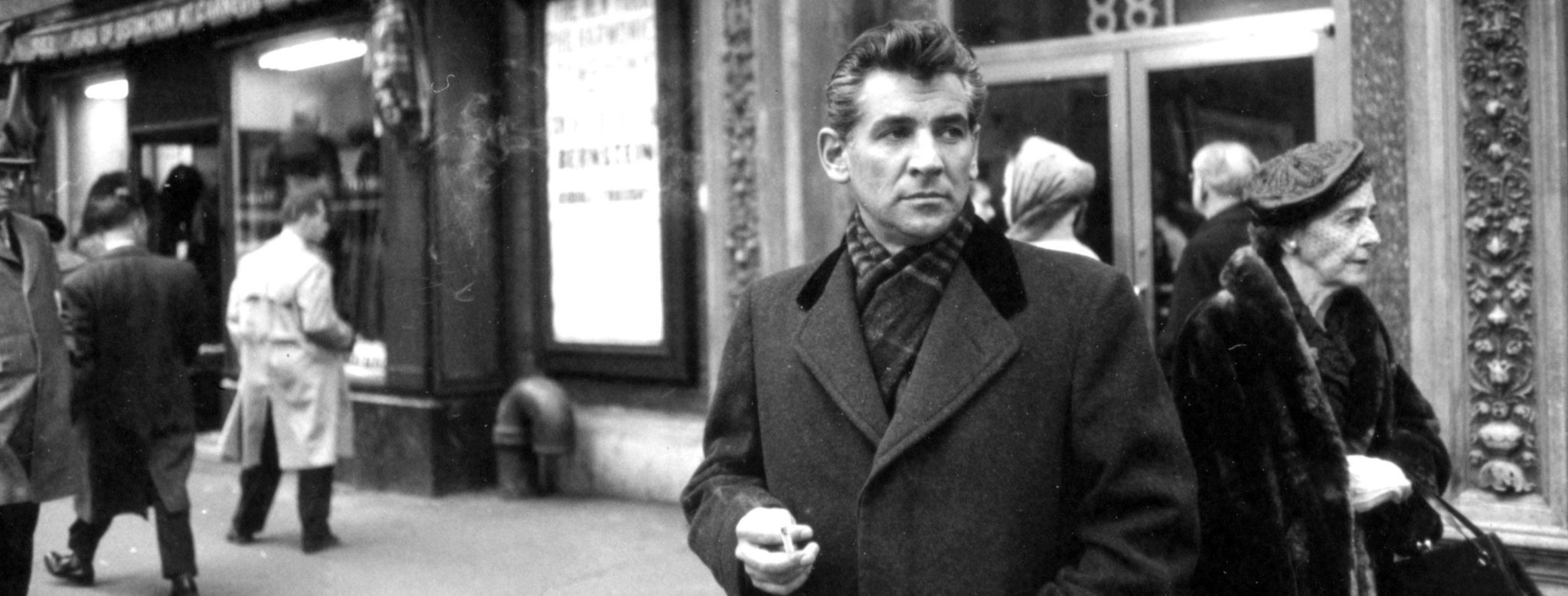 Bernstein on a New York street. (Credit: New York Philharmonic Archives)