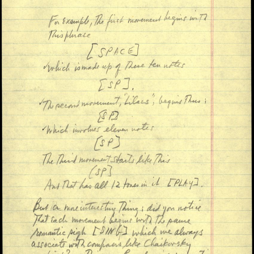 Young People's Concerts Scripts: What Does Orchestration Mean? [outline/notes, p 9]. Credit Library of Congress, Music Division.