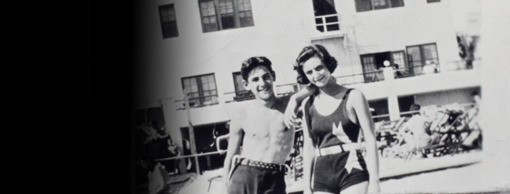 Leonard Bernstein and Beatrice Gordon at a swimming pool, ca. 1930s. Photo courtesy of the Library of Congress, Music Division.