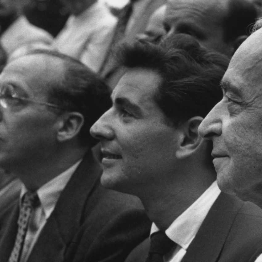 Aaron Copland, Leonard Bernstein, and Serge Koussevitzky. (Copyright: Ruth Orkin Photo Archive. Used by permission, courtesy of Mary Engel. All rights reserved.)